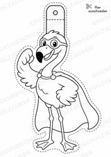 Flamingo – Fensterdeko – Basteln – Ausmalbild – Ausschneiden – 15 Vorlagen – Materialseite 11