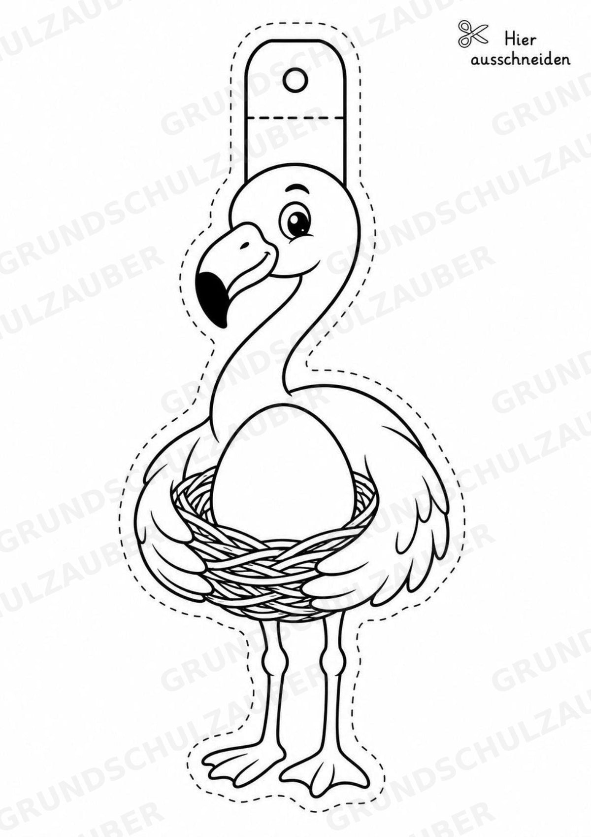 Flamingo – Fensterdeko – Basteln – Ausmalbild – Ausschneiden – 15 Vorlagen – Materialseite 15