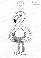 Flamingo – Fensterdeko – Basteln – Ausmalbild – Ausschneiden – 15 Vorlagen – Materialseite 15
