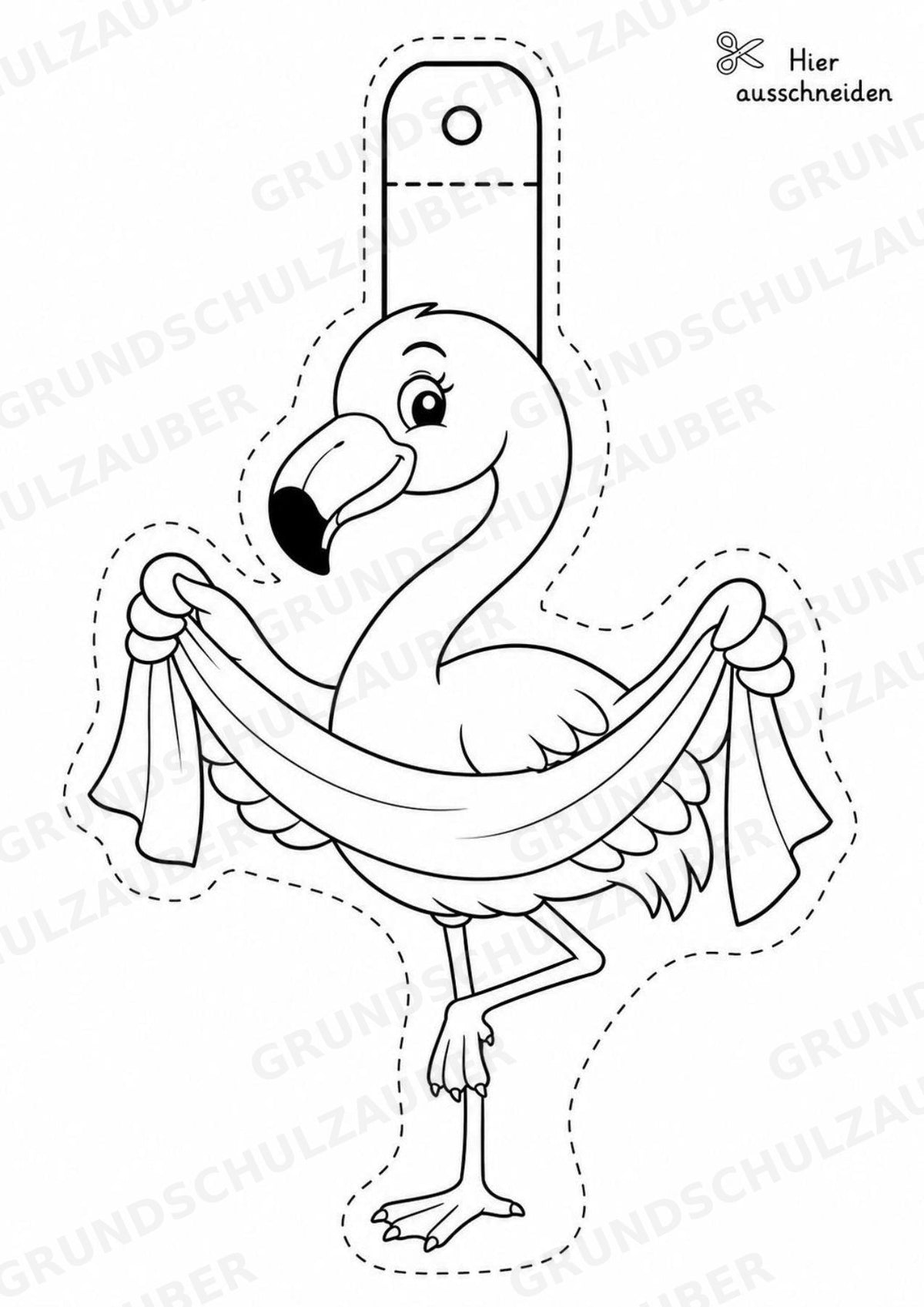 Flamingo – Fensterdeko – Basteln – Ausmalbild – Ausschneiden – 15 Vorlagen – Materialseite 16