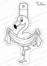Flamingo – Fensterdeko – Basteln – Ausmalbild – Ausschneiden – 15 Vorlagen – Materialseite 16