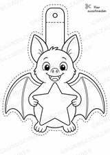 Fledermaus – Fensterdeko – Basteln – Ausmalbild – Ausschneiden – 15 Vorlagen – Materialseite 2