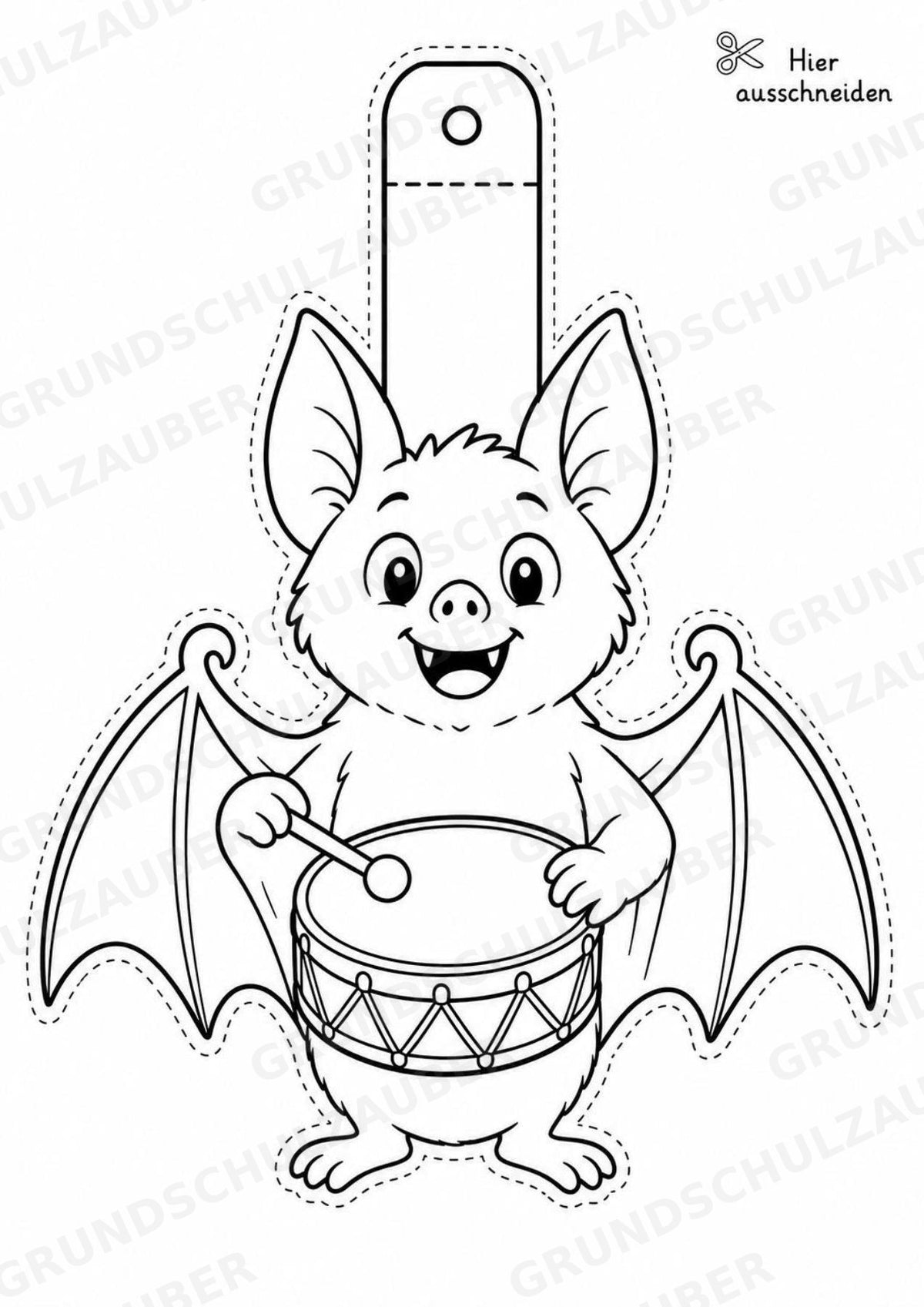 Fledermaus – Fensterdeko – Basteln – Ausmalbild – Ausschneiden – 15 Vorlagen – Materialseite 7