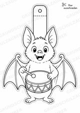 Fledermaus – Fensterdeko – Basteln – Ausmalbild – Ausschneiden – 15 Vorlagen – Materialseite 7