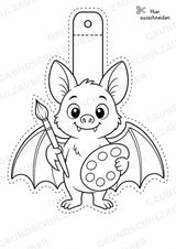 Fledermaus – Fensterdeko – Basteln – Ausmalbild – Ausschneiden – 15 Vorlagen – Materialseite 8