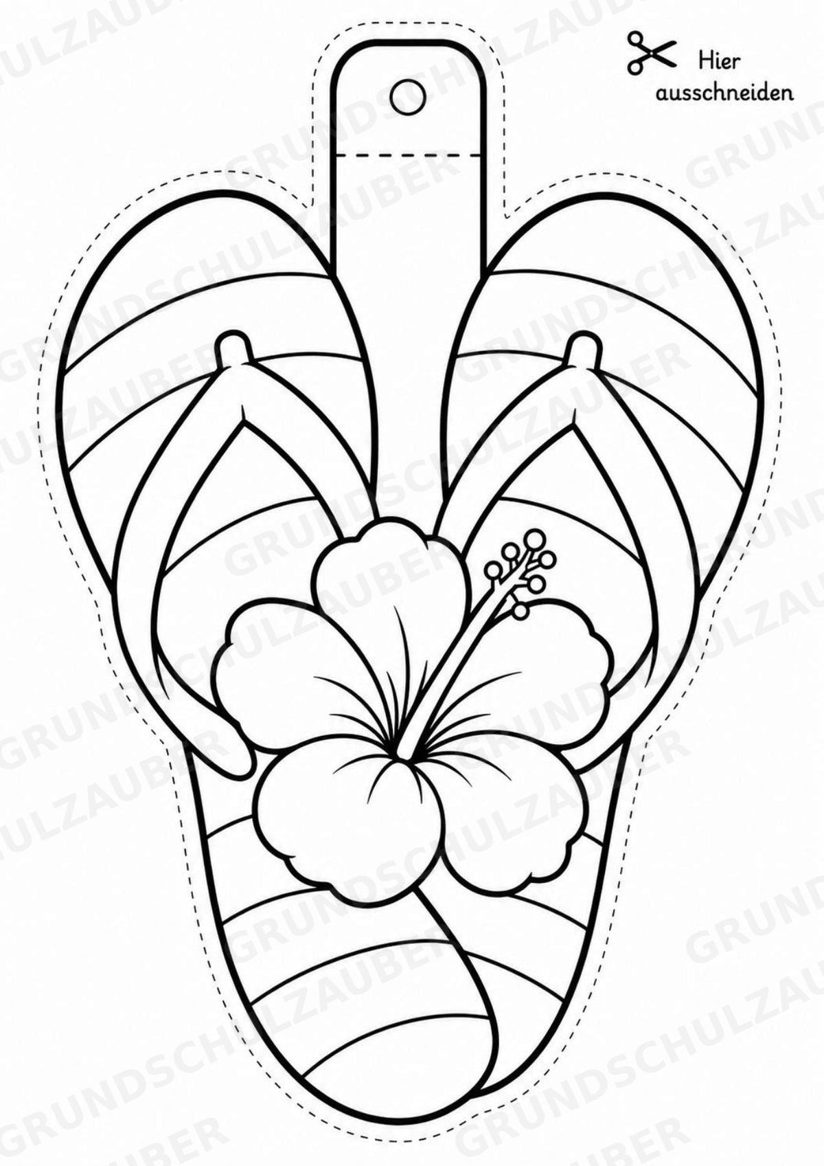 Flip Flops – Fensterdeko – Basteln – Ausmalbild – Ausschneiden – 15 Vorlagen – Materialseite 2