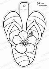 Flip Flops – Fensterdeko – Basteln – Ausmalbild – Ausschneiden – 15 Vorlagen – Materialseite 2