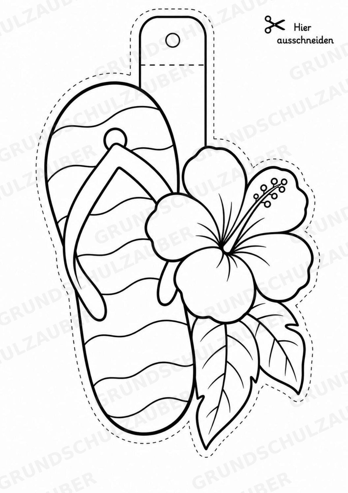 Flip Flops – Fensterdeko – Basteln – Ausmalbild – Ausschneiden – 15 Vorlagen – Materialseite 5