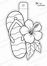 Flip Flops – Fensterdeko – Basteln – Ausmalbild – Ausschneiden – 15 Vorlagen – Materialseite 5
