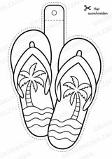 Flip Flops – Fensterdeko – Basteln – Ausmalbild – Ausschneiden – 15 Vorlagen – Materialseite 6