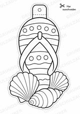 Flip Flops – Fensterdeko – Basteln – Ausmalbild – Ausschneiden – 15 Vorlagen – Materialseite 7