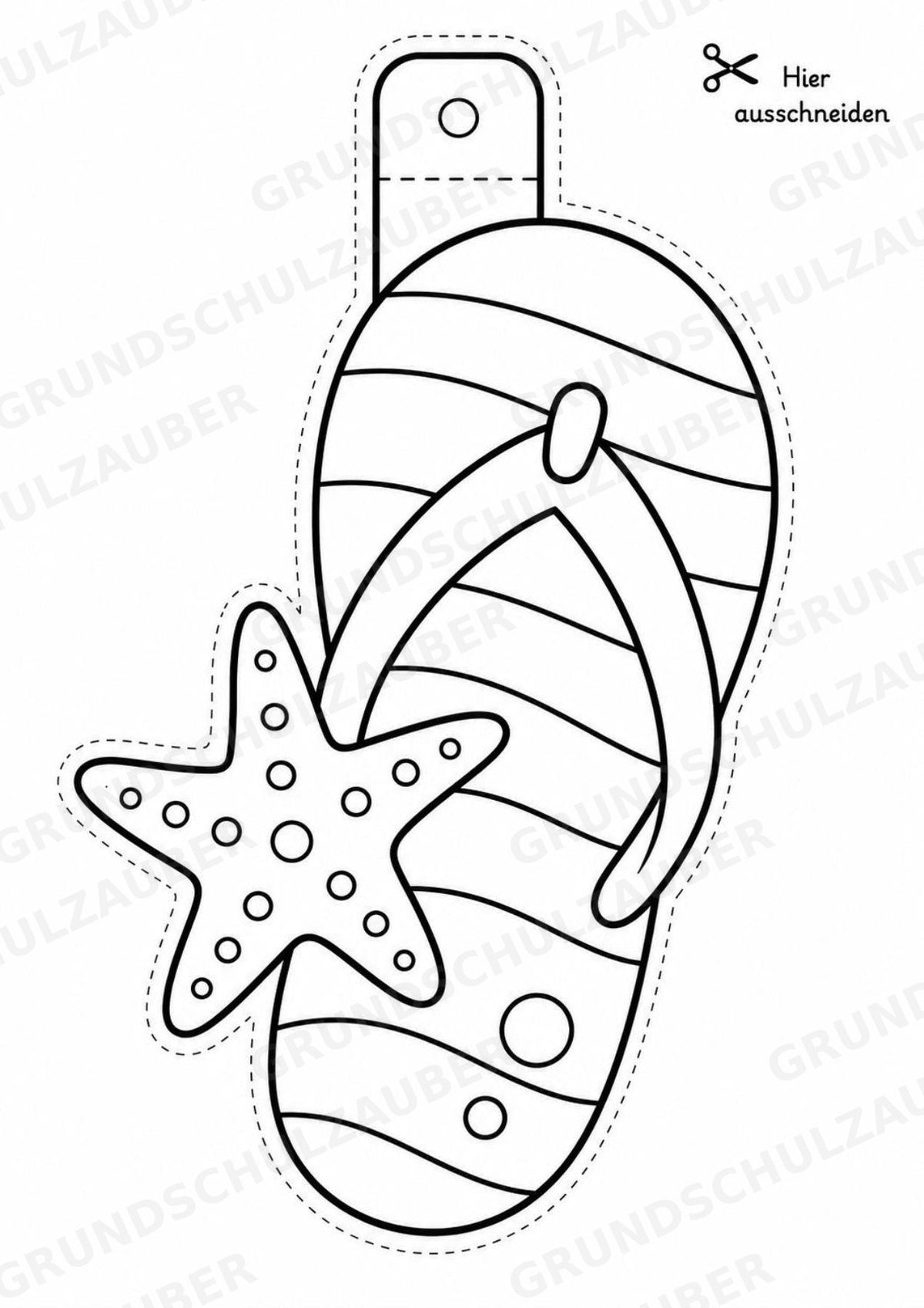 Flip Flops – Fensterdeko – Basteln – Ausmalbild – Ausschneiden – 15 Vorlagen – Materialseite 9