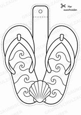 Flip Flops – Fensterdeko – Basteln – Ausmalbild – Ausschneiden – 15 Vorlagen – Materialseite 10