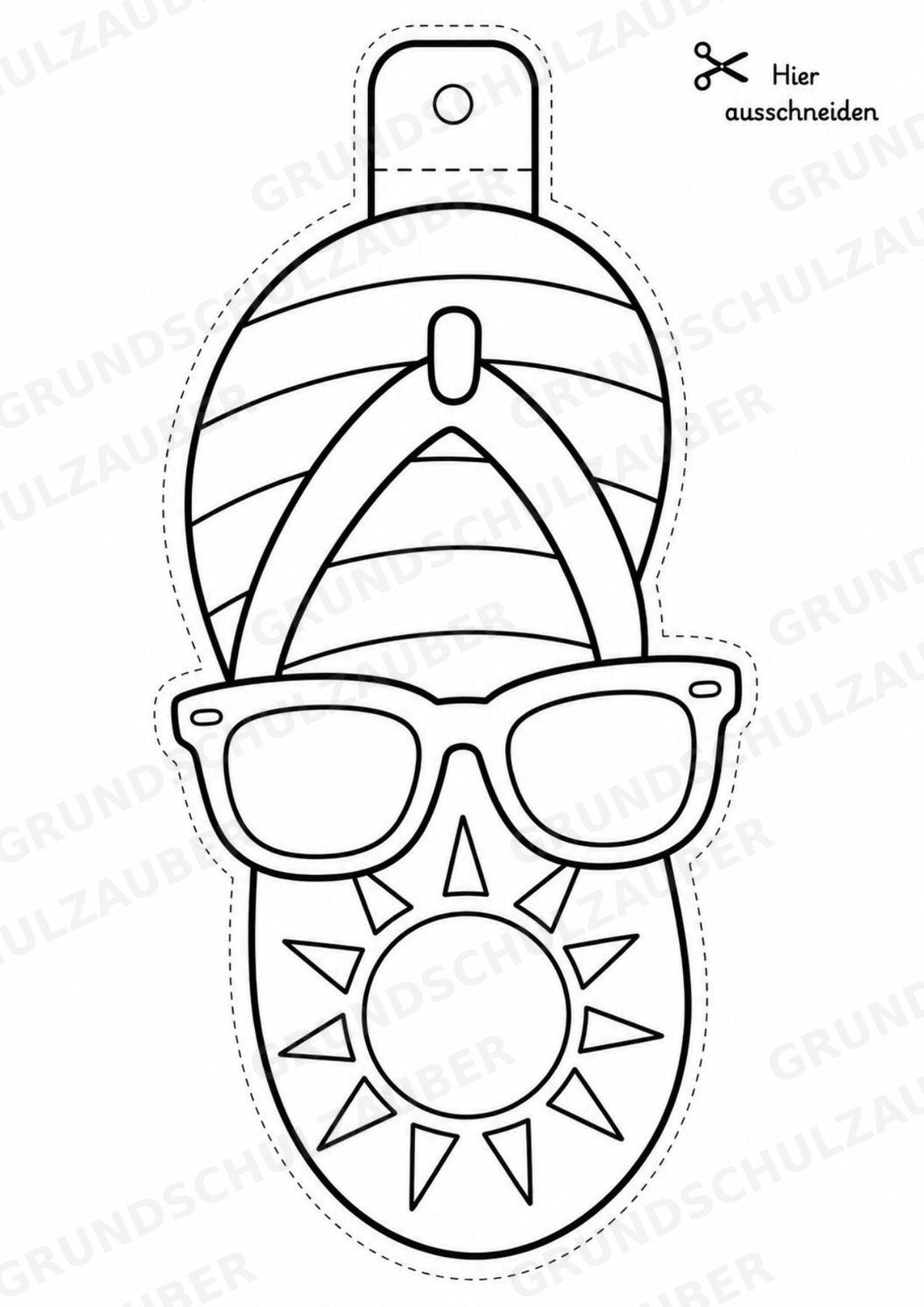 Flip Flops – Fensterdeko – Basteln – Ausmalbild – Ausschneiden – 15 Vorlagen – Materialseite 11