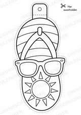 Flip Flops – Fensterdeko – Basteln – Ausmalbild – Ausschneiden – 15 Vorlagen – Materialseite 11
