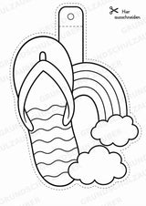 Flip Flops – Fensterdeko – Basteln – Ausmalbild – Ausschneiden – 15 Vorlagen – Materialseite 13