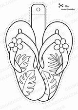 Flip Flops – Fensterdeko – Basteln – Ausmalbild – Ausschneiden – 15 Vorlagen – Materialseite 14