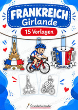 Frankreich – Fensterdeko – Basteln – Ausmalbild – Ausschneiden – 15 Vorlagen – Cover