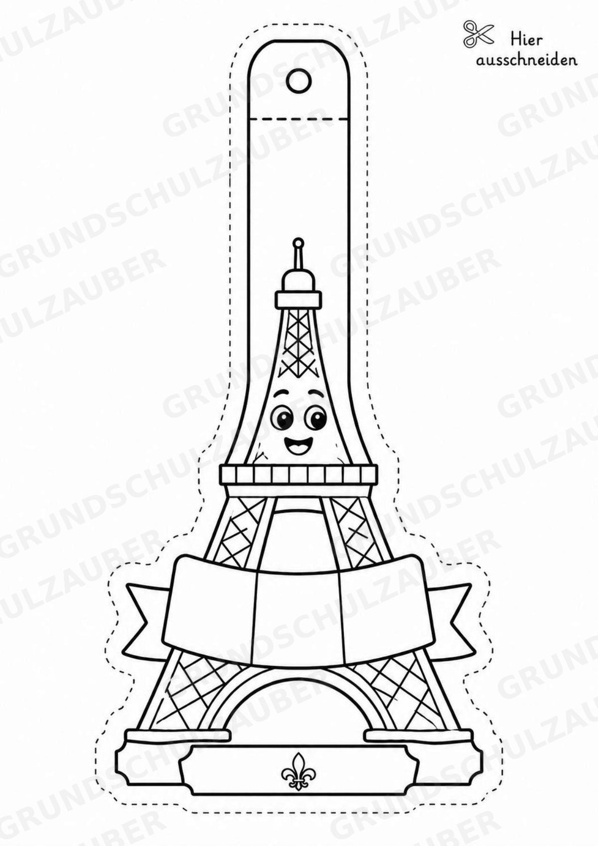 Frankreich – Fensterdeko – Basteln – Ausmalbild – Ausschneiden – 15 Vorlagen – Materialseite 2