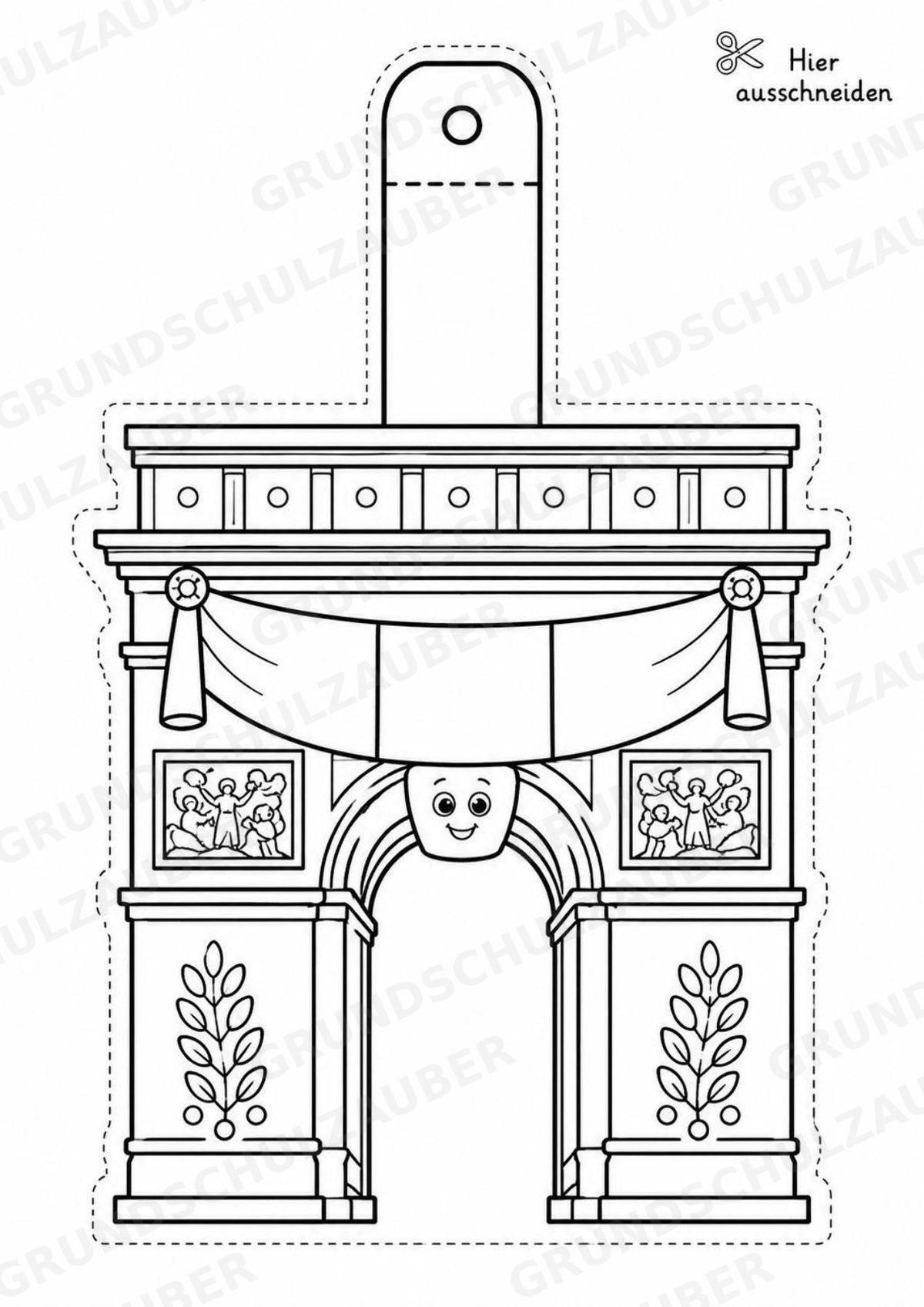 Frankreich – Fensterdeko – Basteln – Ausmalbild – Ausschneiden – 15 Vorlagen – Materialseite 3