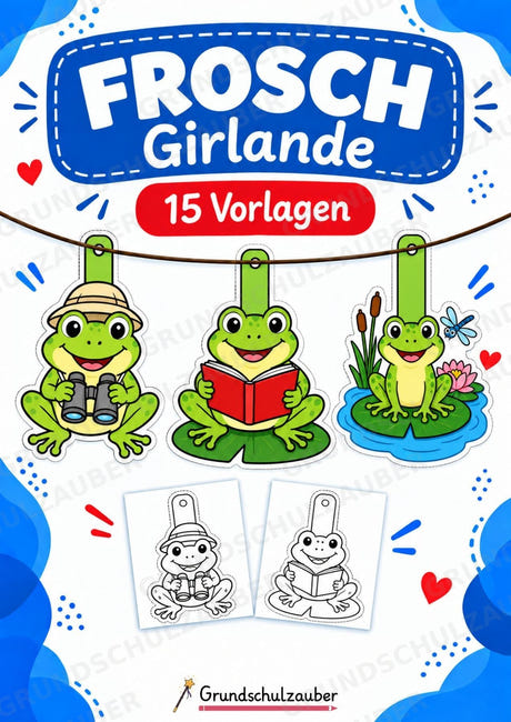 Frosch – Fensterdeko – Basteln – Ausmalbild – Ausschneiden – 15 Vorlagen – Cover