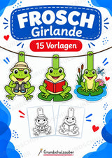 Frosch – Fensterdeko – Basteln – Ausmalbild – Ausschneiden – 15 Vorlagen – Cover