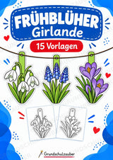 Frühblüher – Fensterdeko – Basteln – Ausmalbild – Ausschneiden – 15 Vorlagen – Cover