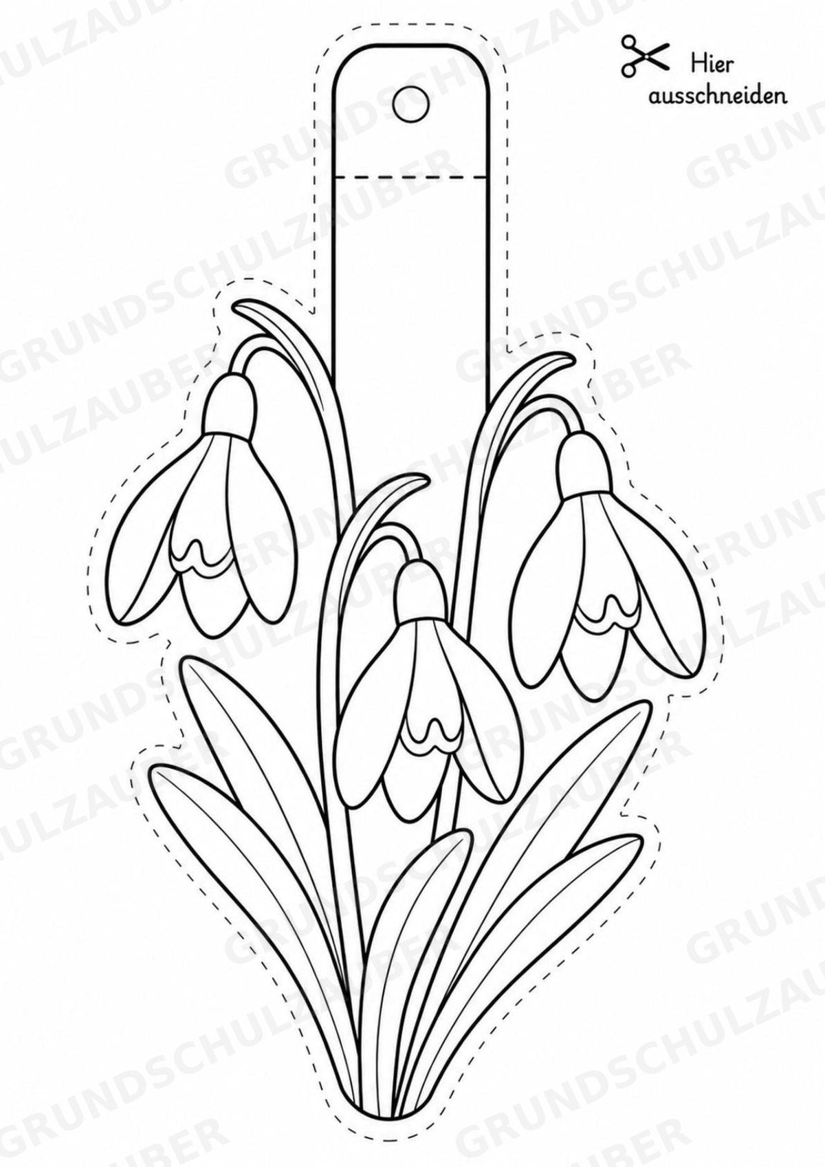 Frühblüher – Fensterdeko – Basteln – Ausmalbild – Ausschneiden – 15 Vorlagen – Materialseite 2