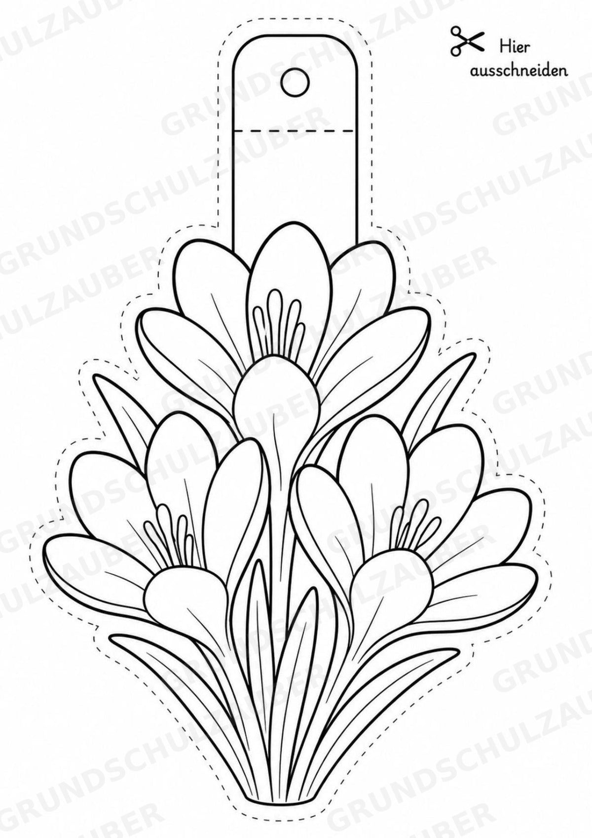 Frühblüher – Fensterdeko – Basteln – Ausmalbild – Ausschneiden – 15 Vorlagen – Materialseite 3