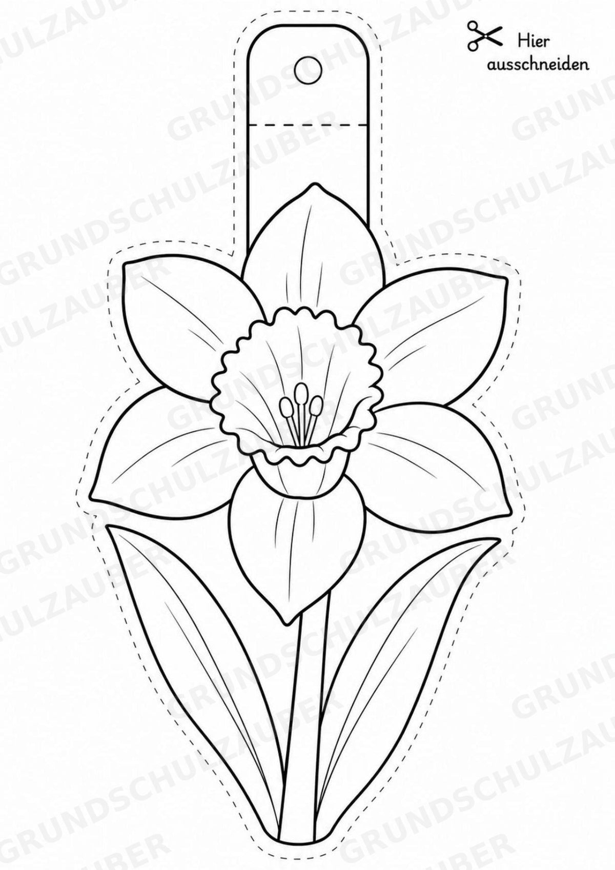Frühblüher – Fensterdeko – Basteln – Ausmalbild – Ausschneiden – 15 Vorlagen – Materialseite 4