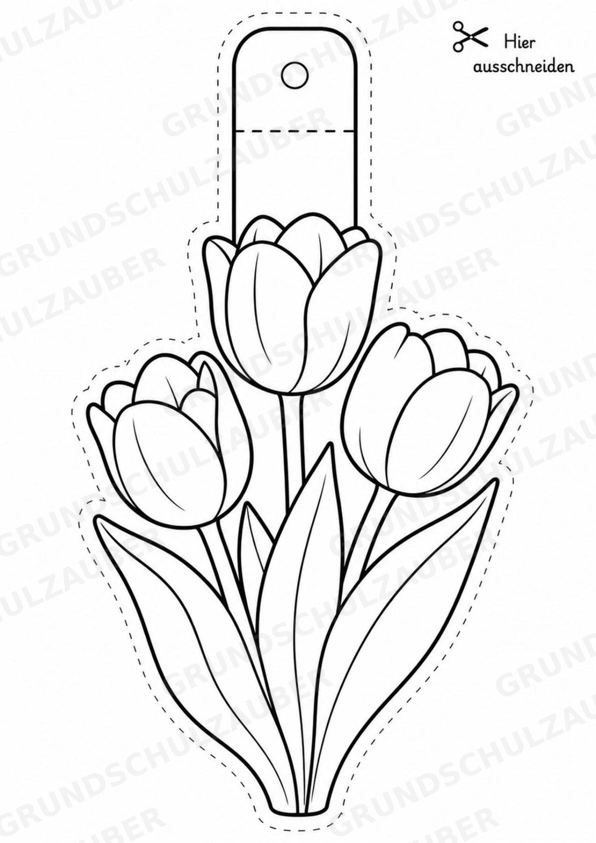 Frühblüher – Fensterdeko – Basteln – Ausmalbild – Ausschneiden – 15 Vorlagen – Materialseite 5