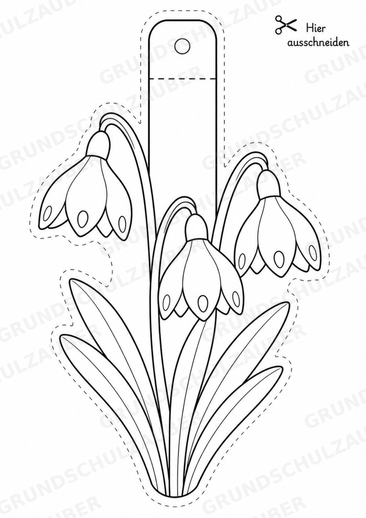 Frühblüher – Fensterdeko – Basteln – Ausmalbild – Ausschneiden – 15 Vorlagen – Materialseite 12