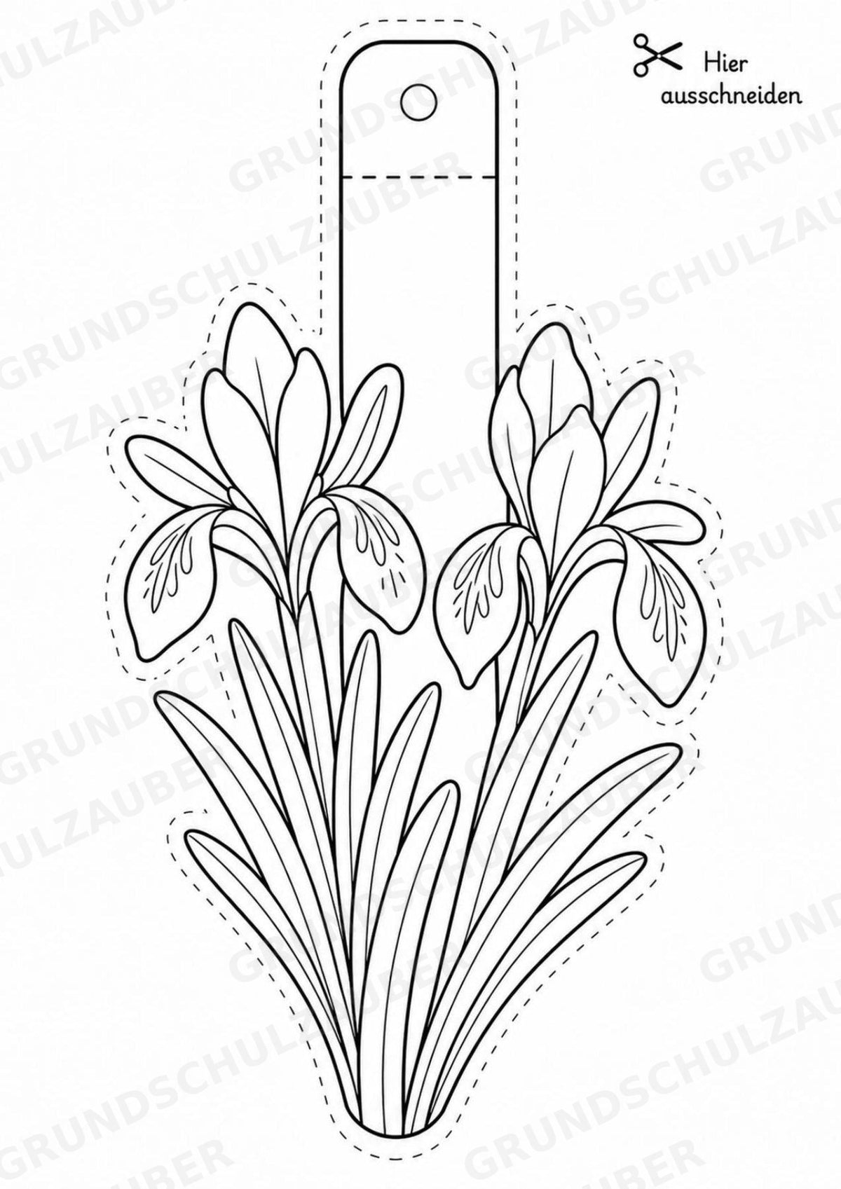 Frühblüher – Fensterdeko – Basteln – Ausmalbild – Ausschneiden – 15 Vorlagen – Materialseite 16