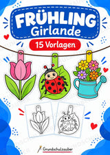 Frühling – Fensterdeko – Basteln – Ausmalbild – Ausschneiden – 15 Vorlagen – Cover
