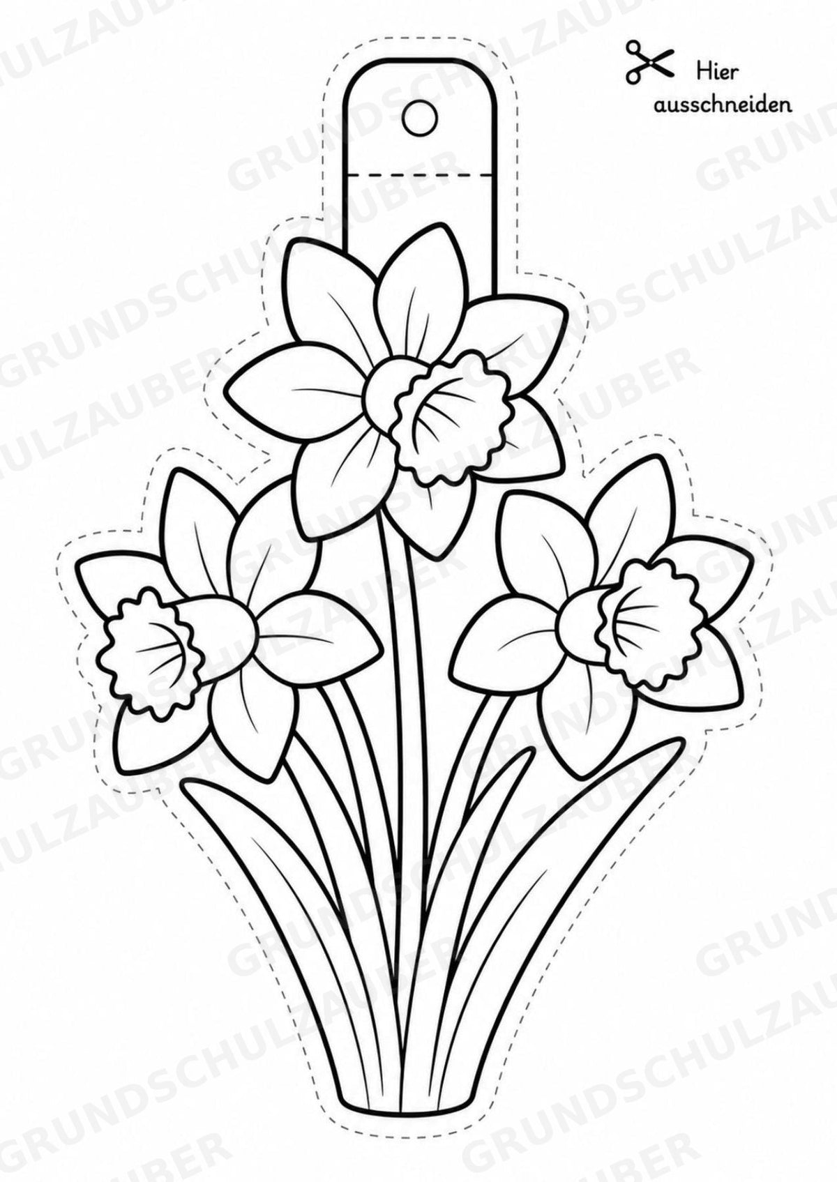 Frühling – Fensterdeko – Basteln – Ausmalbild – Ausschneiden – 15 Vorlagen – Materialseite 3