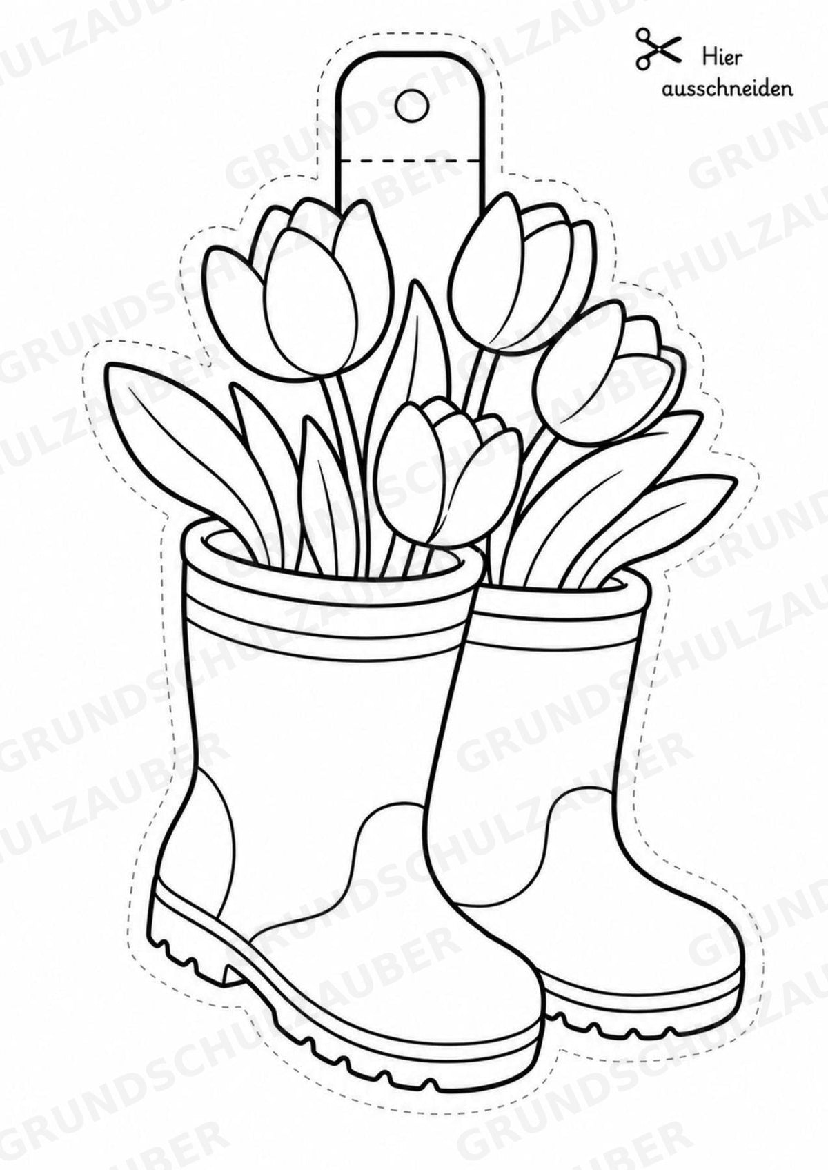 Frühling – Fensterdeko – Basteln – Ausmalbild – Ausschneiden – 15 Vorlagen – Materialseite 6