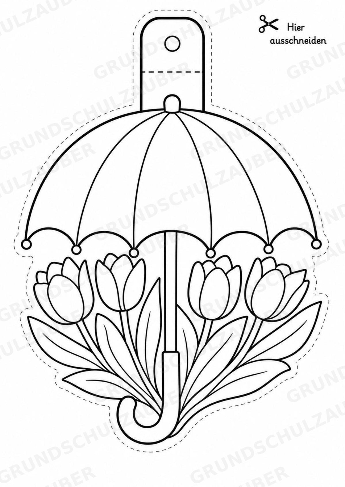 Frühling – Fensterdeko – Basteln – Ausmalbild – Ausschneiden – 15 Vorlagen – Materialseite 15