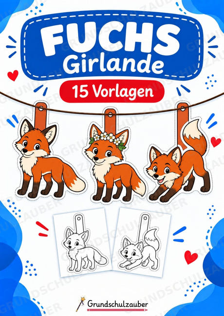Fuchs – Fensterdeko – Basteln – Ausmalbild – Ausschneiden – 15 Vorlagen – Cover