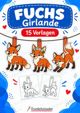 Fuchs – Fensterdeko – Basteln – Ausmalbild – Ausschneiden – 15 Vorlagen – Cover