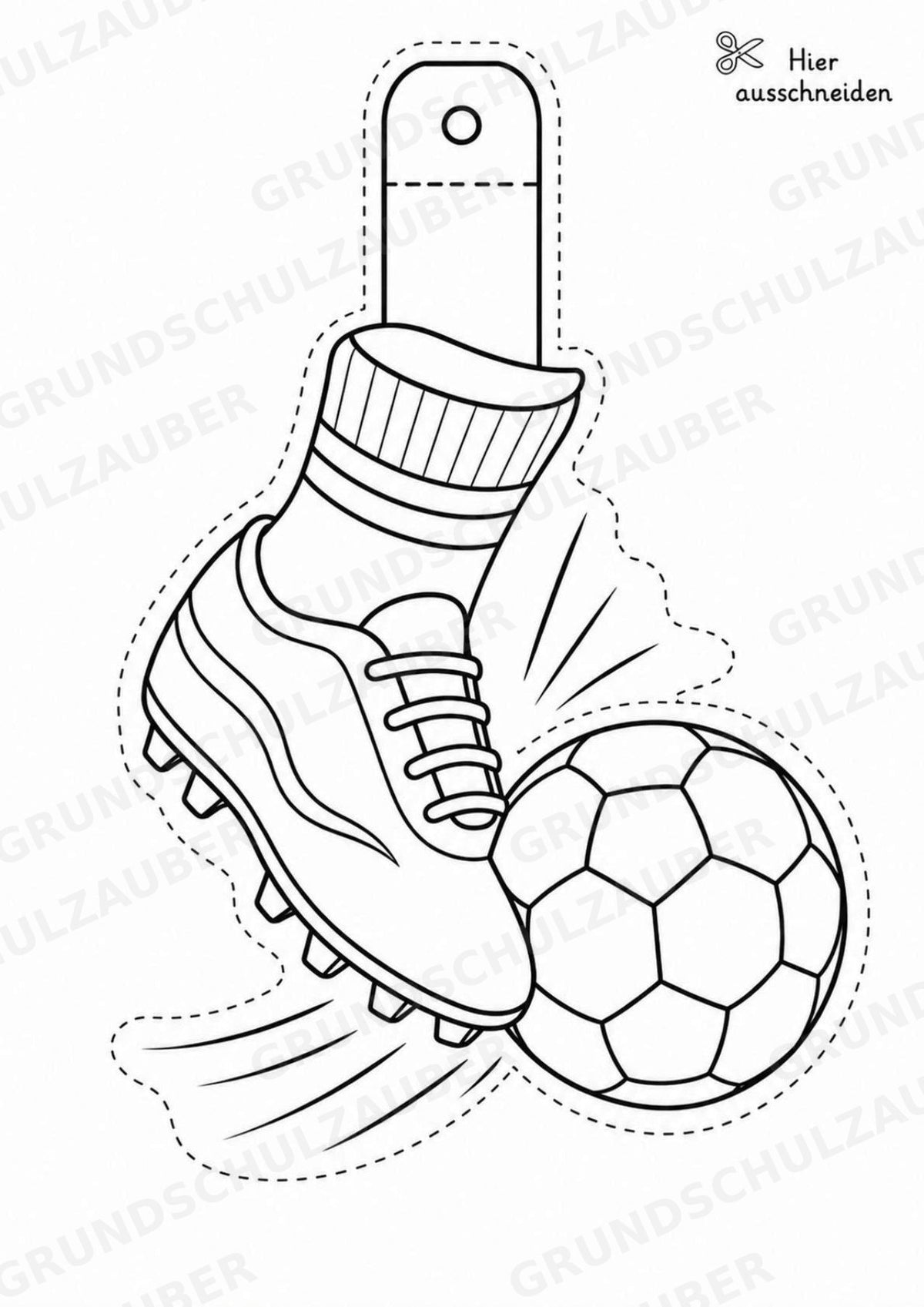 Fußball – Fensterdeko – Basteln – Ausmalbild – Ausschneiden – 15 Vorlagen – Materialseite 3