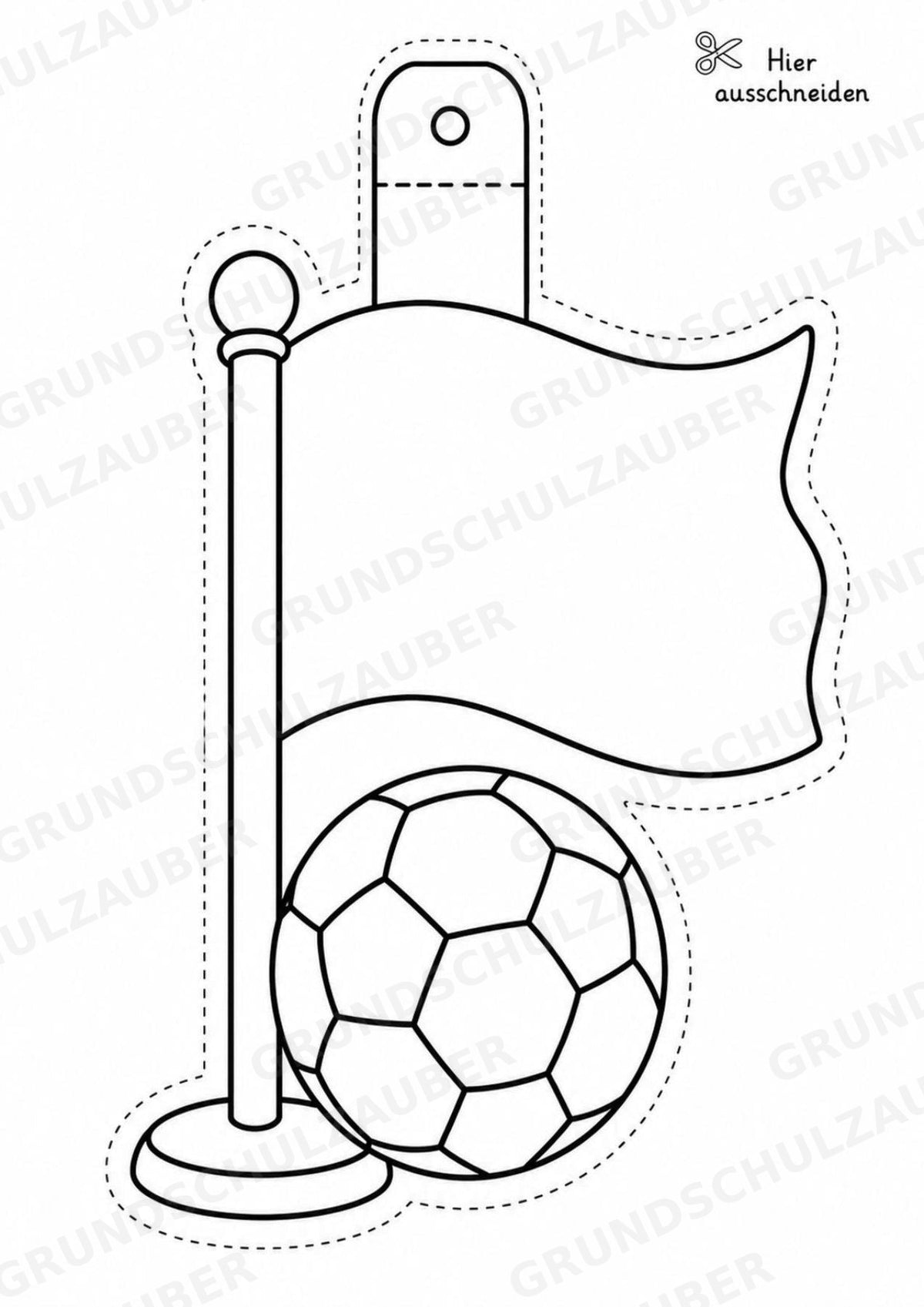Fußball – Fensterdeko – Basteln – Ausmalbild – Ausschneiden – 15 Vorlagen – Materialseite 14