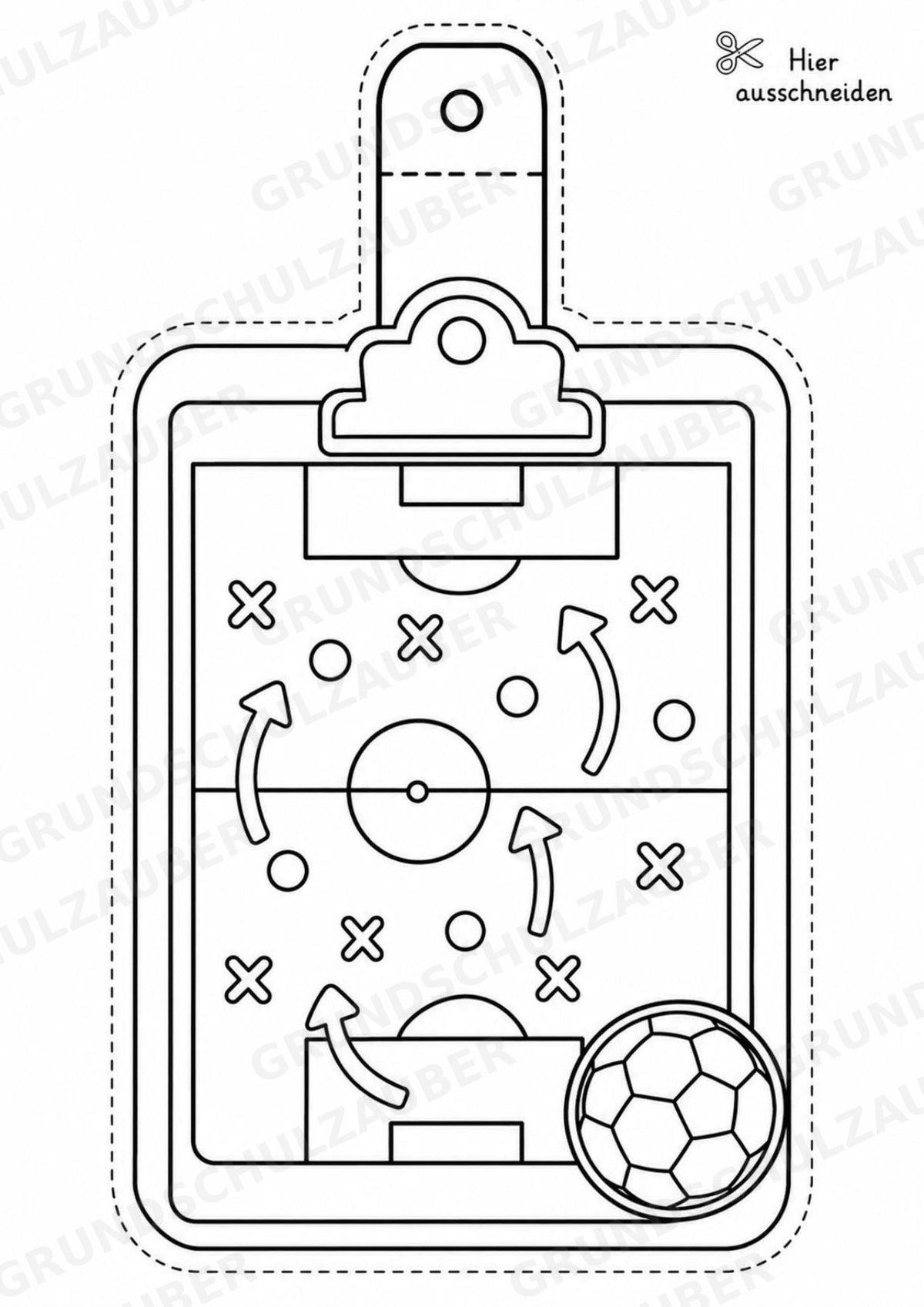 Fußball – Fensterdeko – Basteln – Ausmalbild – Ausschneiden – 15 Vorlagen – Materialseite 15