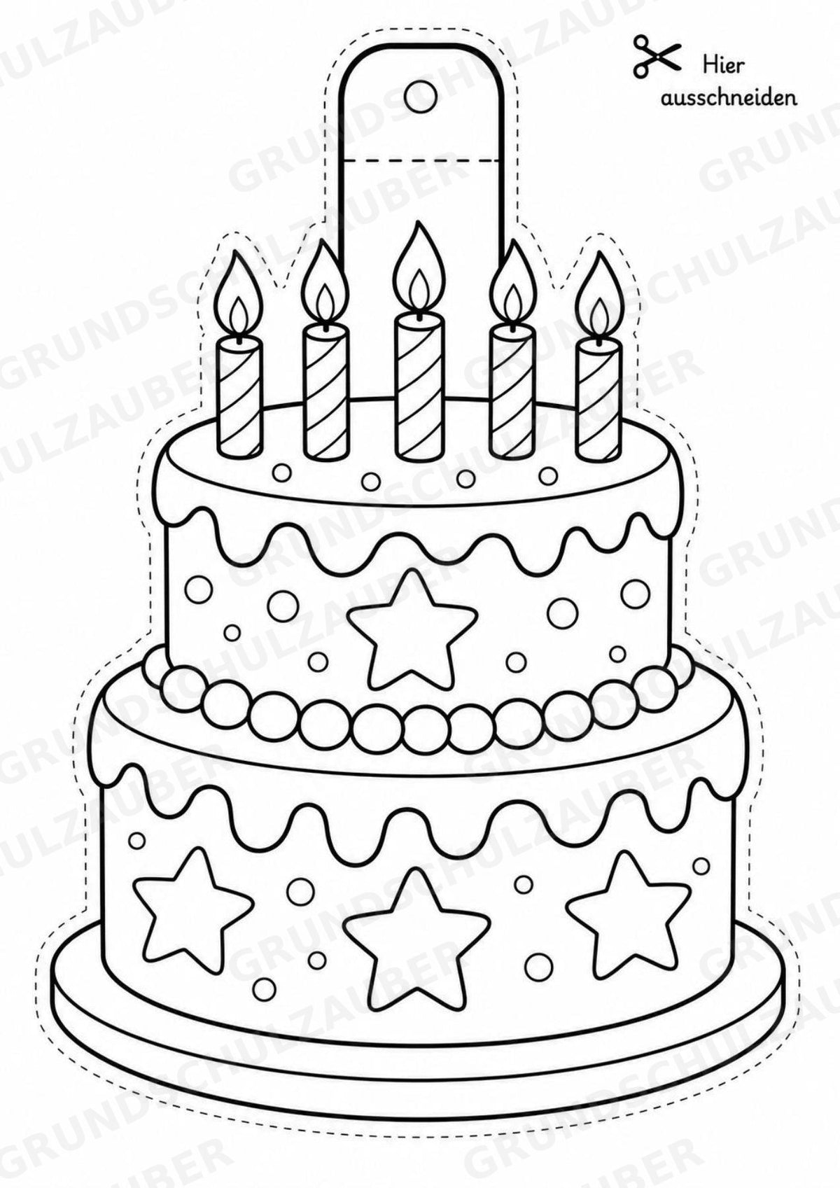 Geburtstag – Fensterdeko – Basteln – Ausmalbild – Ausschneiden – 15 Vorlagen – Materialseite 2