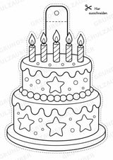 Geburtstag – Fensterdeko – Basteln – Ausmalbild – Ausschneiden – 15 Vorlagen – Materialseite 2