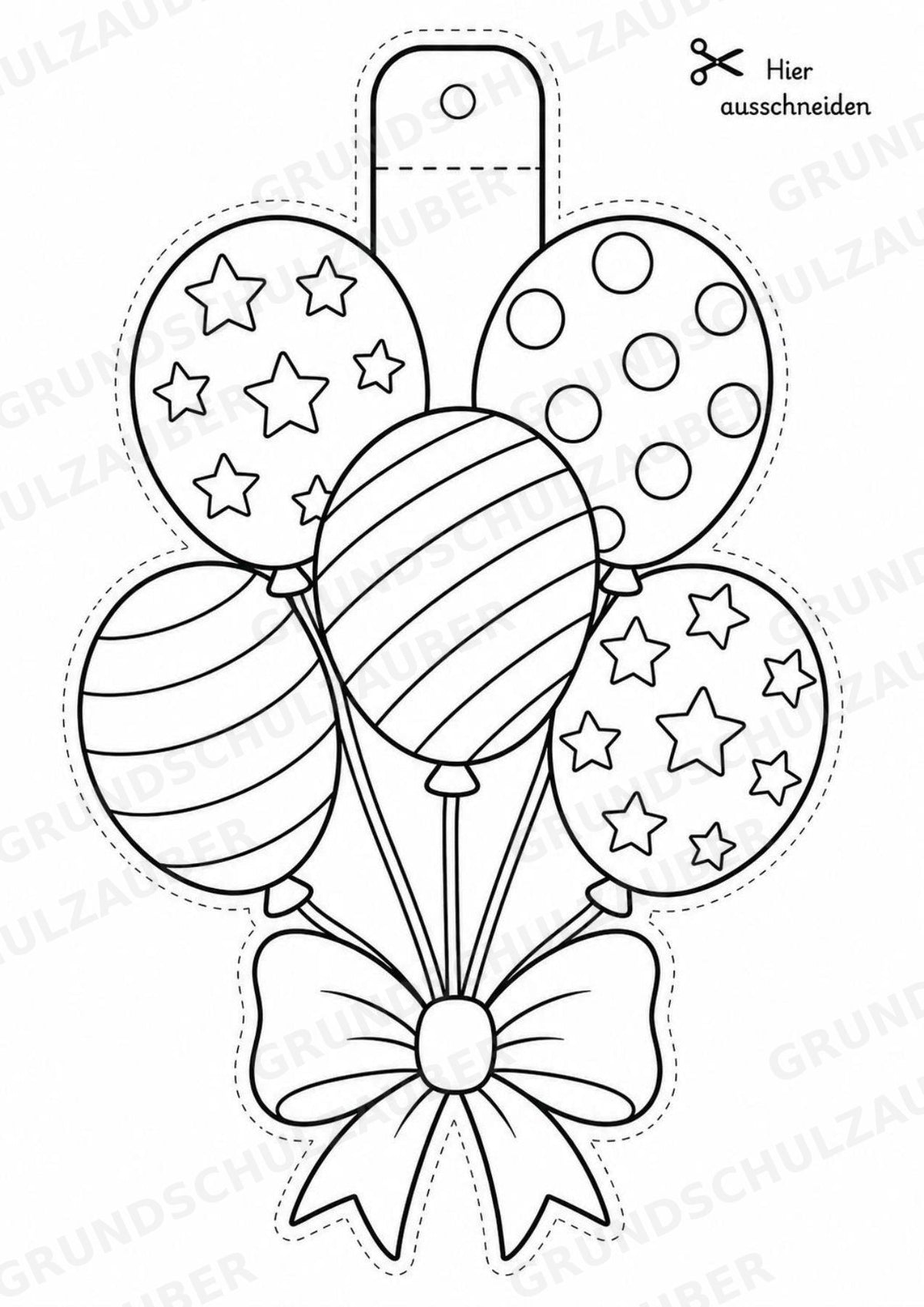 Geburtstag – Fensterdeko – Basteln – Ausmalbild – Ausschneiden – 15 Vorlagen – Materialseite 4