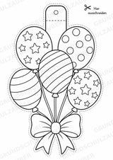 Geburtstag – Fensterdeko – Basteln – Ausmalbild – Ausschneiden – 15 Vorlagen – Materialseite 4