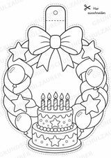 Geburtstag – Fensterdeko – Basteln – Ausmalbild – Ausschneiden – 15 Vorlagen – Materialseite 16