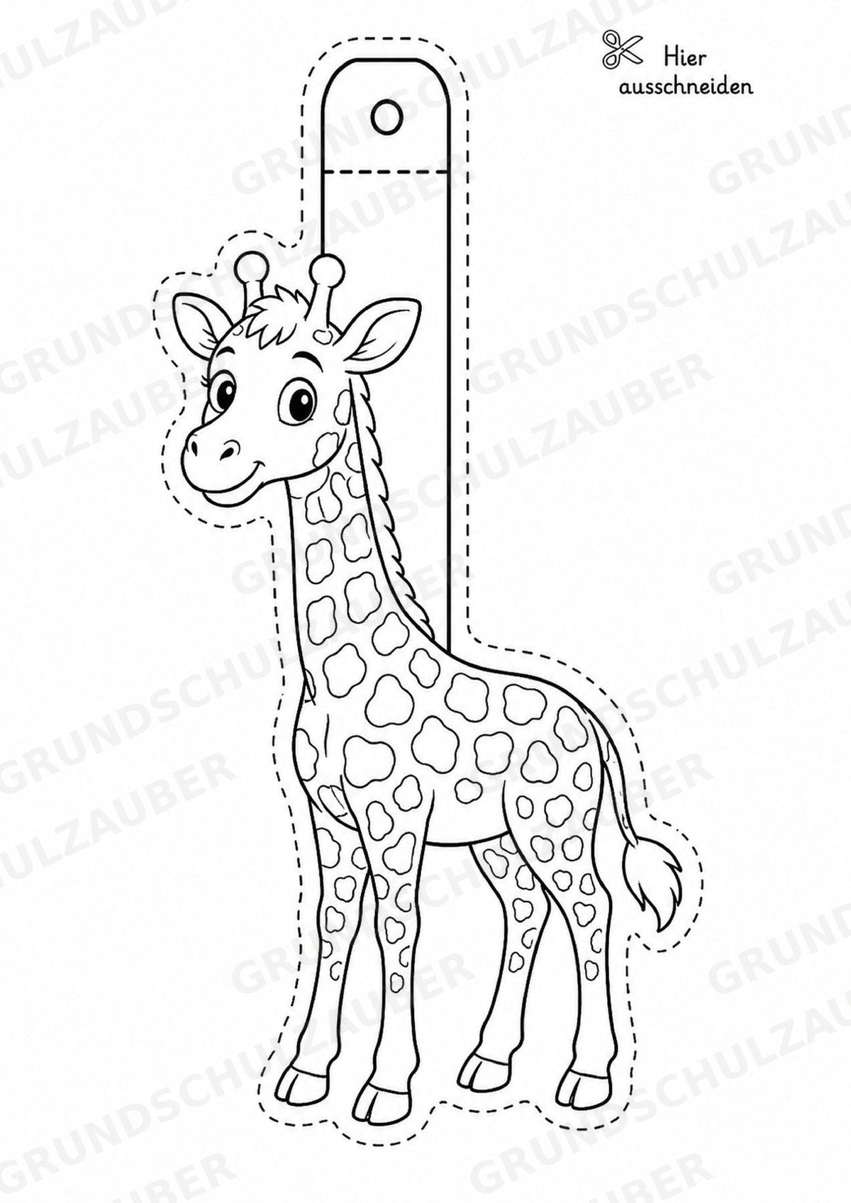 Giraffe – Fensterdeko – Basteln – Ausmalbild – Ausschneiden – 15 Vorlagen – Materialseite 2