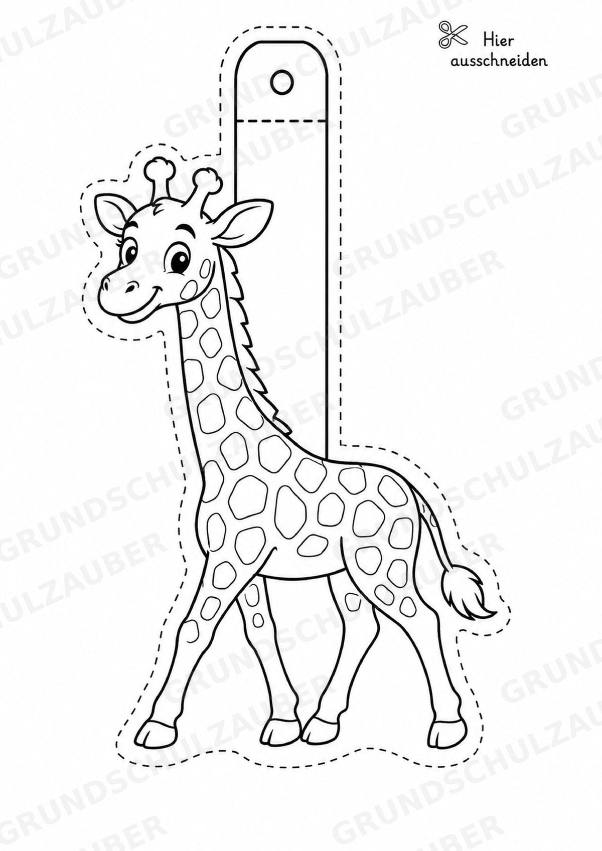 Giraffe – Fensterdeko – Basteln – Ausmalbild – Ausschneiden – 15 Vorlagen – Materialseite 3