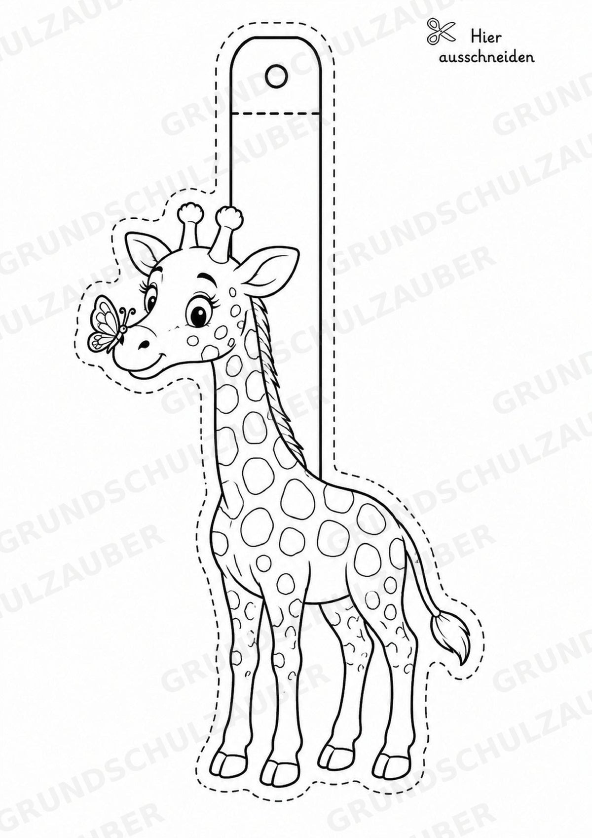 Giraffe – Fensterdeko – Basteln – Ausmalbild – Ausschneiden – 15 Vorlagen – Materialseite 8